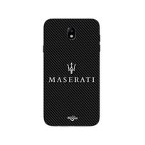 Case for Samsung Galaxy j7 2018 MASERTATI WHITE CARBON BACKGROUND juoda