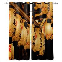 Japanese Lantern Night Scene Blackout Curtains For Living Room Bedroom Printed Window Treatment Drapes Home Decor W135 x H60cm