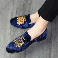 Vyriški suknelės batai Vyriški klasikiniai kaučiuko suknelės batai vyrams Elegantiška vakarinė suknelė Odiniai loaferiai Vyriški prabangūs prekės ženklo oficialūs batai 38 mėlyna