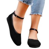 Fashion New 2024 black Velvet Ballet Flats Women Mary Jane Flats Shoes Leopard Print Round Toe Flat Shoes for Women Large Size 36-43 36 juoda