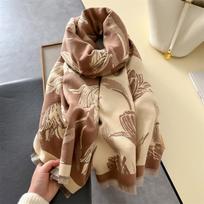 Gėlių rašto kašmyro šalikas moterims žiemai, pashmina skaros ir apgaubtai, storas, šiltas, bufanda stola, antklodė, prabanga gray
