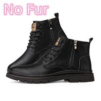 Fashion Classic Motocross Boots Winter Genuine Leather Men Ankle Boots Outdoor Casual Shoes Lightweight Designer Mens Warm Work Boots 38 black