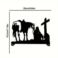 Horse And Cowboy Iron Art Silhouette Mail Box Top Decoration - Decorative Signage for Mail Box. Stunning Iron Crafts smėlis