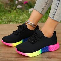 Fashion Zapatos Planos De Malla Transpirables Para Mujer, Zapatillas Informales A La Moda, Color Blanco, Tenis Femeninos, 2024 36 juoda