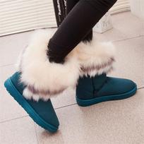 Fashion Faux Fur Australia Name Women Snow Boots Ankle Fur Round Toe Slip-on Ladies Winter Boots Student Cute Boots Z463 35 5 žalia