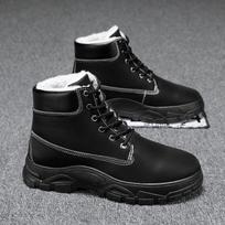 Madingi vyriški aukštos kokybės odiniai batai Žieminiai vyriški laisvalaikio motociklininko kulkšnies batai Botas Hombre Vyriški su raišteliais Pagrindiniai batai Vyras Madingi vyriški batai 39 juoda