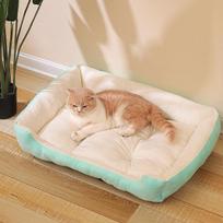 Four Seasons Kennel Cat Litter Mat Teddy Dog Kitten Litter Dog Cat Universal Dog Cage Long Bone Durable Sleeping S beige