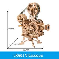 Rankinis projektorius Klasikinis filmas Vitascope 3D Medinis dėlionė Rankdarbių konstravimo žaislai vaikams suaugusiems gelsvai ruda