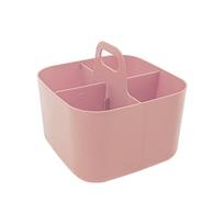 4/5/8 skyrelių plastikinė laikymo dėžutė su rankena. Praktiška, didelė tvarkymo priemonė raštinės reikmenims Four Compartment rožinė