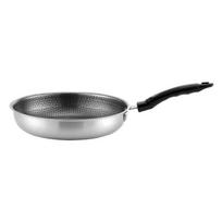 Durable Stainless Steel Frying Pans Long Handle Nonstick Steak Cooking Pots Honeycomb Skillet Wok for Induction Cooker Gas Stove 26cm sidabras