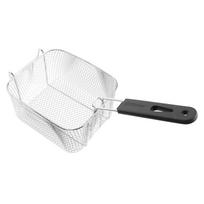 Stainless Steel Deep Fry Basket Wire Mesh Strainer with  Long Handle Frying Cooking Tool Food Presentation Tableware (Silver) 20.50X18.50X10.50CM sidabras