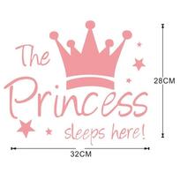 Kūdikio sienos lipdukas Karūna Sieninis paveikslas Fonas Vaikų svetainė Nuimamas lipdukas Princas miega čia Princesės miegamojo dekoras pink