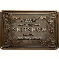1pc  Welcome  Humor Tin Sign Funny Vintage Dense Aluminum Embossed Style Street Yard Shop Garage, Bar, Kitchen Dining Room juoda