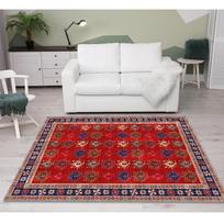 Vintage Turkish Red Blue Area Rugs Bohemian Style Carpets for Living Room Bedroom Bathroom Decor Home Anti-slip Floor Mat 40X60cm-16x24in