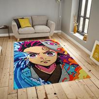 Anime Area Rug Japanese Animation Inspired Floor Mat Fanatic Home Decor Gift for Anime Fans Popular Living Room Bedroom Decor 40X60cm-16x24in