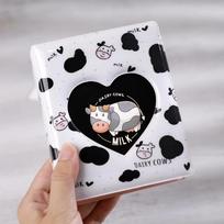 80 Pockets photo album 3 Inches Kpop Card Binder Hollow Love Heart Model Instax Name Card Book Photocard Name Card ID Holder brown
