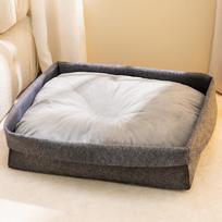 Dog Autumn and Winter Deep Sleep Foldable Lucky Felt Square Nest Small Dog Kennel Cat Nest Four Seasons Pet Nest S: 45 * 35cm