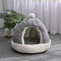 Winter Warm Hat  Semi-enclosed Cat Kennel Pet Cat Bed  Semi-enclosed Kennel  Dog Bed  Enclosed Cat Kennel 50cm