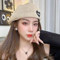 Trendy Women's Berets Thin Breathable Painter Hat Anti-sun Solid Winter Beret Lady