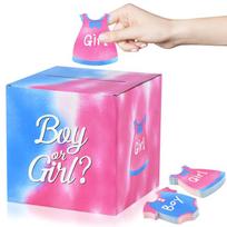 Baby Gender Reveal Voting Box with 60 Pieces Cards Boy or Girl Gender Reveal Games Party Supplies Ideas Baby Shower Decoration gray