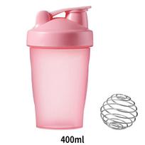 Sportinis plaktuvas 400 ml pieno plaktuvas išrūgų baltymų miltelių maišymo butelis sporto fitneso sporto salės plaktuvas lauko nešiojamas plastikinis gėrimas rožinė