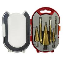 6 PCS/set Titanium Coated Drill Bit Set Including 3 Sizes of Step Drill Bits Twist Drill Bits for Metalworking Woodworking