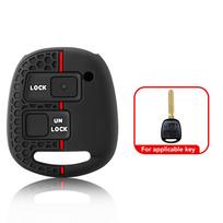 Silikoninis automobilio rakto dangtelis-dėklas LEXUS RX300 ES300 TOYOTA CAMRY RAV4 PRADO COROLLA AVENSIS LAND CRUISER YARIS 3 buttons black