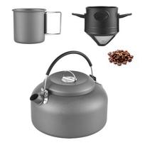 Kempingo virdulys su puodeliu ir kavos filtru lauko vandens virimo virdulys, žygiavimo virdulys 1,4 l Pot + 250ML cup + coffee filter