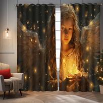 Christmas Eve Semi Shading Window Blinds, Living Room, Kitchen Treatment, Ready Made Small Drapes, Bedroom Blinds 1x50W60H(CM)&Hook
