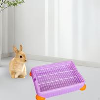 Litter Box for Corner Use, Pet Toilet Small Animals purple_S white