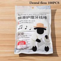 Nešiojama automatinė dantų siūlo laikymo dėžutė su 6 vnt. siūlų dantų krapštukams Floss 100PCS