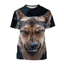 Animal German Shepherd 3D Print T-Shirts Summer Men Women Short Sleeve Dog T Shirt Oversized Harajuku Tees Tops Kids Clothing M