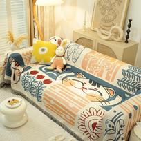 Mesti pledai Svetainė Poros padėtis Vasaros stovyklavimas Iškyla Maneki-neko pledo užvalkalas Retro japoniško stiliaus sofos užvalkalas 90x90 beige