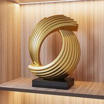 Decorative Figurine Modern Statue Collectible Prosperity Sculpture Tabletop Ornament for Shelf beige