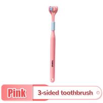 360 Degree Three-sided Soft Bristle Toothbrush Oral Care Safety Toothbrush Teeth Deep Cleaning Portable Travel Dental Oral Care ADM rožinė