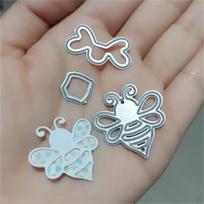 Bitė Vabzdys Rėmelis Metalo Pjovimo Formelės Scrapbooking Šablonai Dekoratyvinis Kalėdų Albumas Rankdarbių Kortelių Gamybos Šablonas Reikmenys One Size sidabras