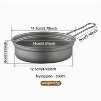 Outdoor Pure Titanium Pot Set, High-end Camping Pot Set, Portable Foldable Cookware, Hiking Outdoor Tableware gray