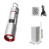 Galingas Mini LED Žibintuvėlis Kišeninis Aliuminio Lydinio Mažas Žibintas Integruotas Baterijos Tipas-C Įkraunamas Avarinis Apšvietimas Žibintas 2pack balta