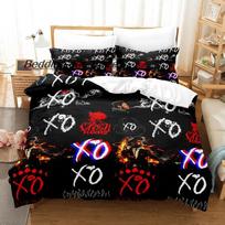 XO The Weeknd Bedding Set Single Twin Full Queen King Size Bed Set Aldult Kid Bedroom Duvetcover Sets 3D Print Bed Sheet Set 70x133cm 2pcs black