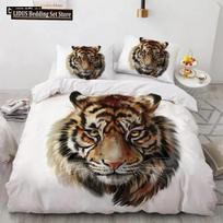 3D Animal Tigers Bedding Set 23PCS Soft Microfiber Queen King Twin Size Duvet Cover Set With Pillowcases Teens Boys Duvet Cover 70x133cm 2pcs black