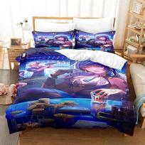 3D Print Game Anime Genshin Impact Yelan Duvet Cover Cartoon Bedding Sets Bed Set Quilt Comforter Duvet Cover Sets Home Textiles EU Twin 135x200cm blue