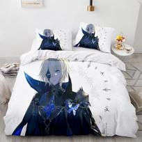 Genshin Impact Bedding Set Single Twin Full Queen King Size Game Anime Bed Set Aldult Kid Bedroom Duvetcover Sets 3D Anime 058 70x133cm 2pcs gray