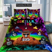 Cartoon Novelty Cool Gorilla Game Tag Duvet Cover Pillowcase Bedding Set Adult Boy Girl Bedroom Decoration Children Gift Single EU Single 90x200cm