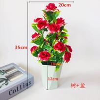 Mother's Day Pot Fake Plant Potted Flower Garden Arrangement Ornaments Room Festival supplies green