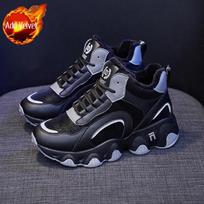 Shoes for Women Sports Tennis Lace-up Womens Snow Boots with Laces Sneakers Wedge Heel High Platform Plush Comfrtable Sale Work 35 gray