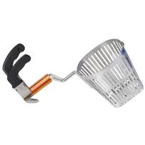 Split Filter Basket Hot Pot Chaffing Dishes Skimmer Ladle Stainless Strainer Spoon Colander Restaurant Supply Open Close 18.00X17.50X8.50CM gray