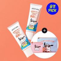 Aestura Derma UV365 Barrier Moisture Inorganic Sunscreen 40ml 1+1 Special (+2 Pochaco Pouches)