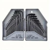 30Pcs/Set Wrench Set Hex Key Allen Wrench 0.028 - 3/8  Inch 0.7mm-10mm Metric Size Chromium-vanadium Steel Spanner Long Arm Tool pilka spalva