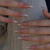 Simple and Icy Fake Nail Manicure Tablets Almond Nail Nail Nail Type Nail Sticker Nail Piece Hair French Nail Piece