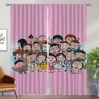 Chi-bi Maruko Window Curtain for Room 2 Panel Anti-mosquito Curtains for Camera Partition Shades Halloween Decoration Living W50xH70cmx2pcs-CL